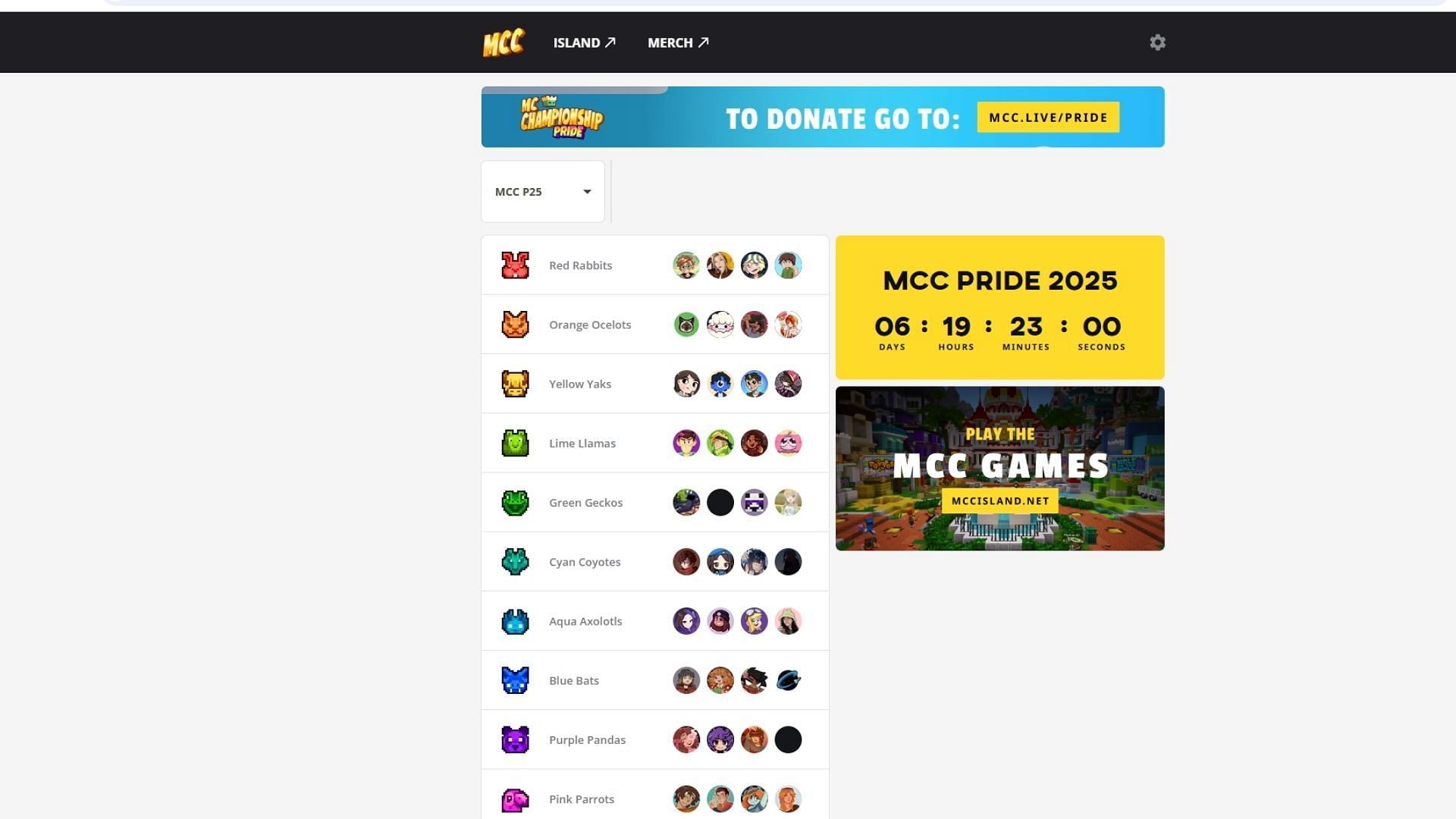 You can watch Minecraft Championship (MCC) Pride 25 from the streams of each participant on Twitch (Image via MCC.live)